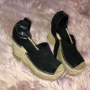 Marc Fisher Black suede Wedges